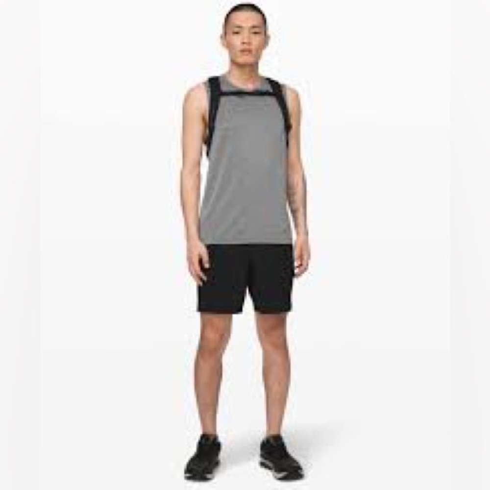Lululemon The Short Linerless Hearthered Allover Deep Coal short